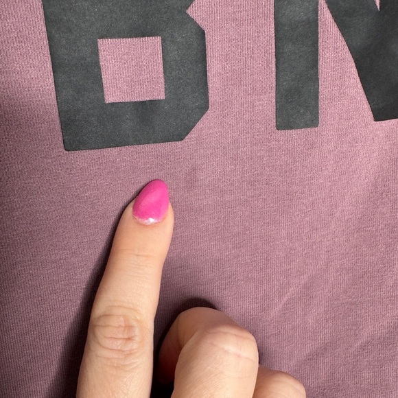 ALPHALETE PBNS Oversized Long Sleeve Crop Top - plum purple Size Medium - Picture 5 of 6